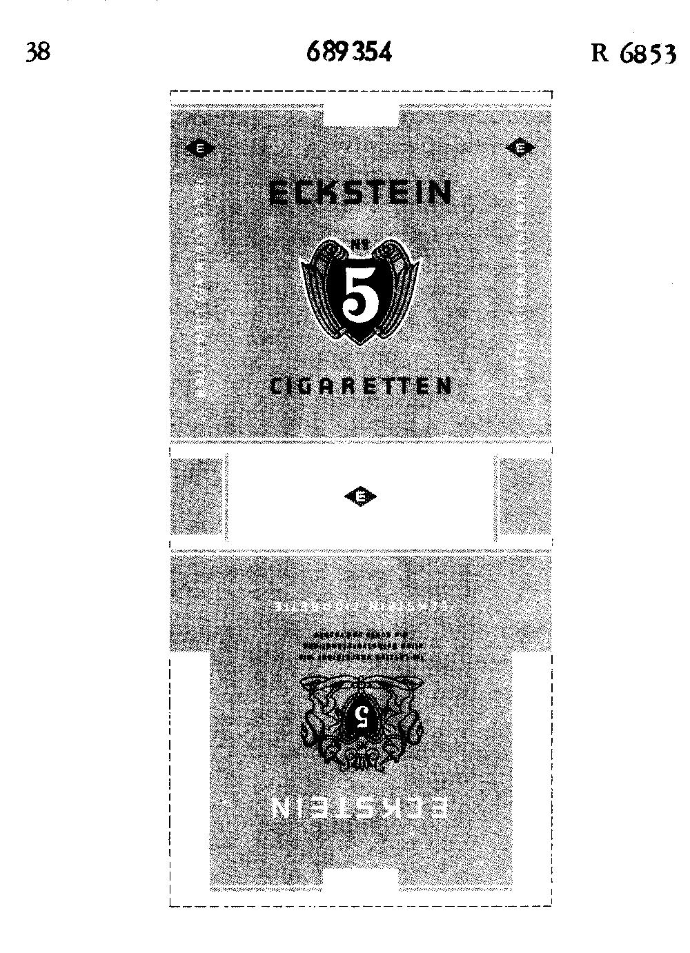 Reproduction of the trade mark 689354 (ECKSTEIN CIGARETTEN No 5)