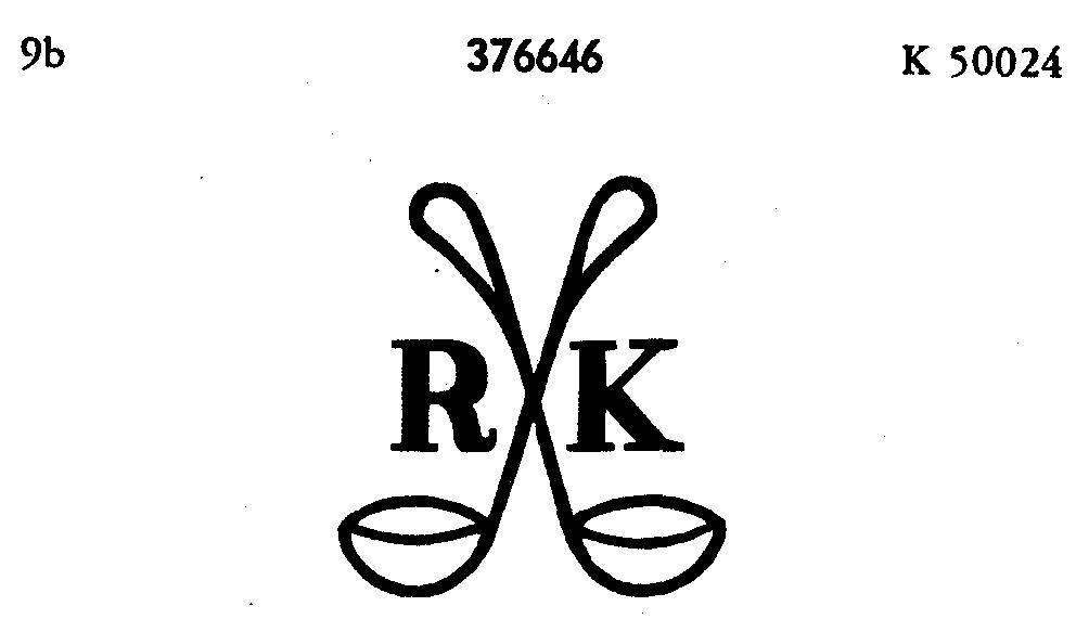 Reproduction of the trade mark 376646 (RK)
