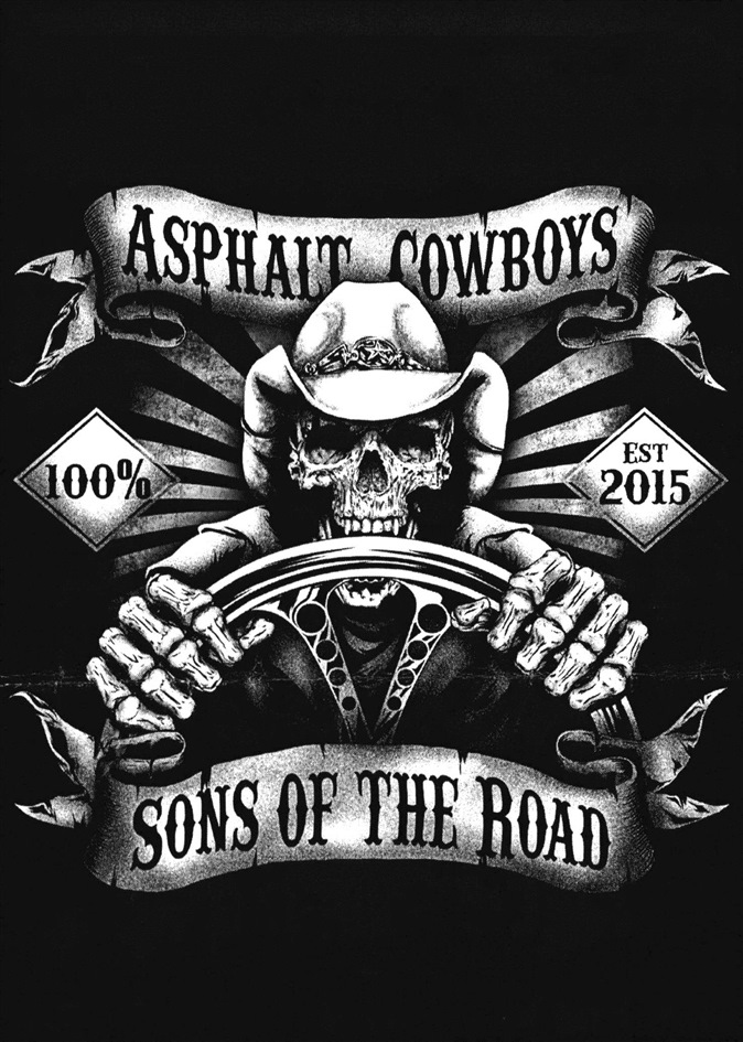 Darstellung der Marke 3020150513881 (ASPHALT COWBOYS 100% EST 2015 SONS OF THE ROAD)