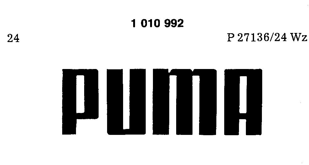 Reproduction of the trade mark 1010992 (PUMA)