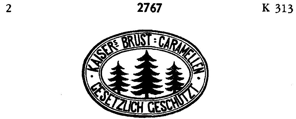 Darstellung der Marke 2767 (KAISER'S BRUST=CARAMELLEN GESETZLICH GESCHÜTZT)